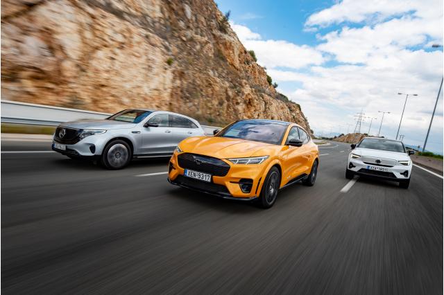 Feature: Τέρμα γκάζι με Ford Mustang Mach-E GT, Mercedes-Benz EQC 400 και Volvo C40 P8 Recharge